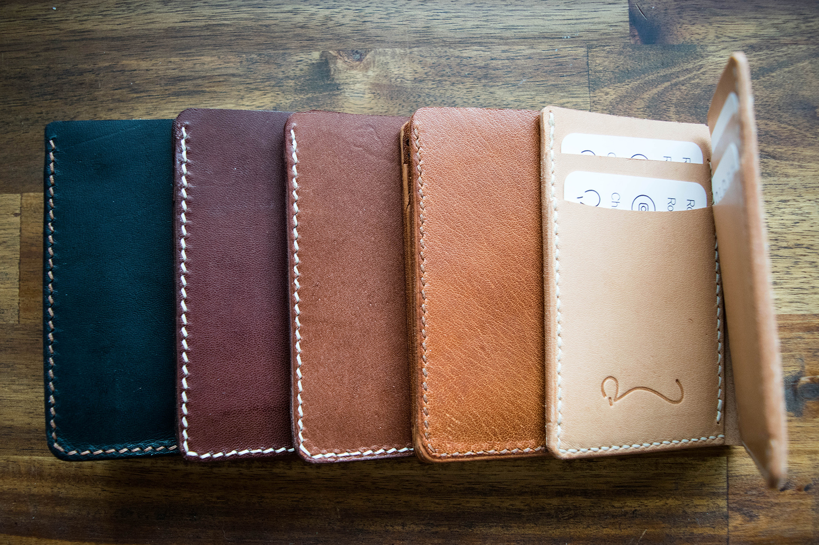 Kangaroo Leather Vertical Wallet In Brandy — Rose Leather Crafting